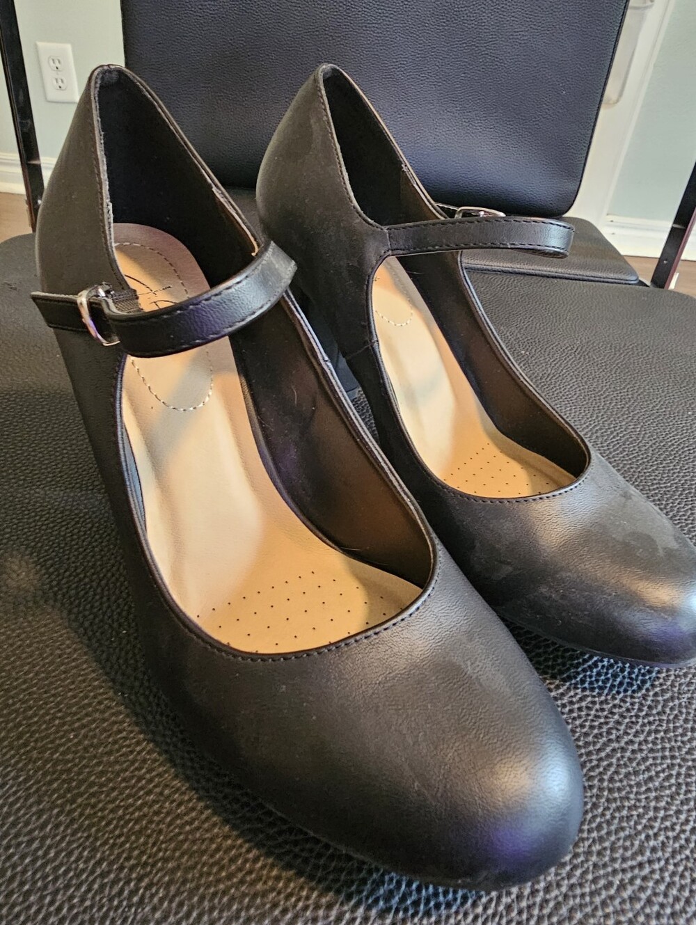 J Adams Classic Black Mary Jane Pumps - Women's Dress Heels